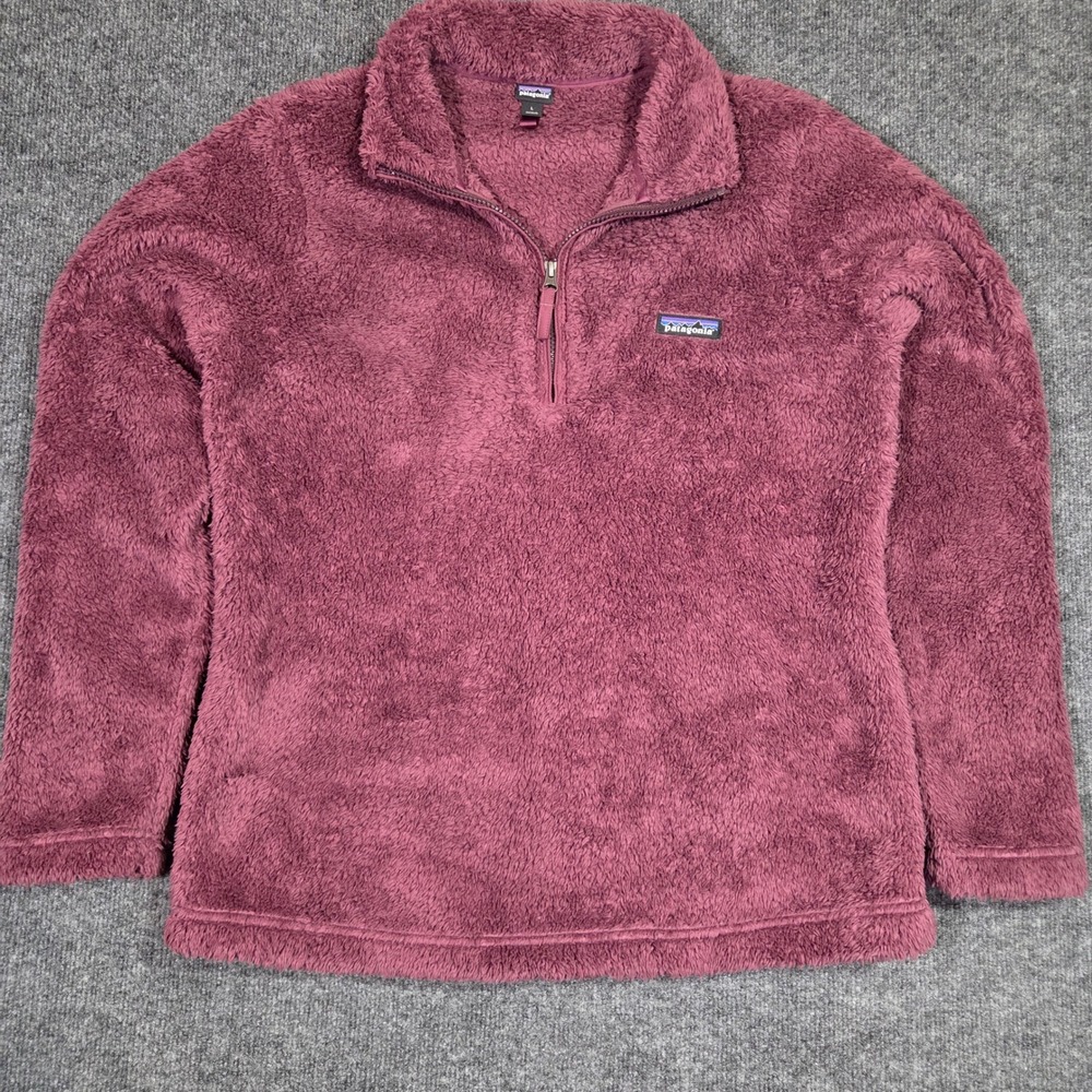 Patagonia 1/4 Zip Fleece Pullover Womens Large Burgundy Purple Jacket